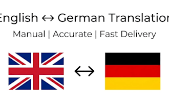translate english to german and german to english manually
