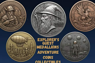 sculpt 3d printable coin, bas relief medallion engraved coin stl for 3d printing