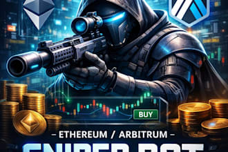 build a safe eth or arbitrum token sniper bot with web dashboard and telegram
