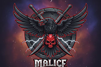 design a dark and powerful villain logo for your brand or team