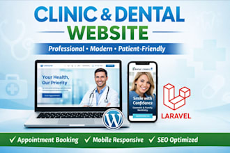 build a modern dental  clinic website in wordpress laravel