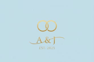 design an elegant and romantic wedding logo for your brand or event