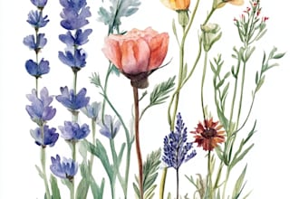 draw a custom hand drawn, botanical, flower, floral logo