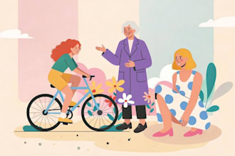 design premium 2d flat illustration for website or project
