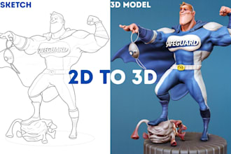 convert 2d to 3d, turn 2d photo to 3d stl file, 3d stl file creation