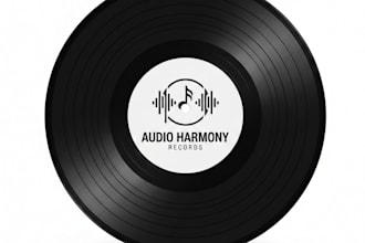 design a stylish and modern vinyl logo for your music brand