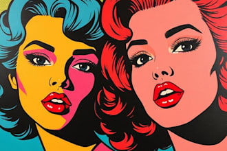 draw a professional pop art portrait