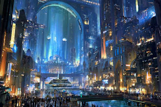 do concept art illustration science fiction city, cyberpunk