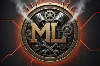design a strong and professional mechanical logo for your brand