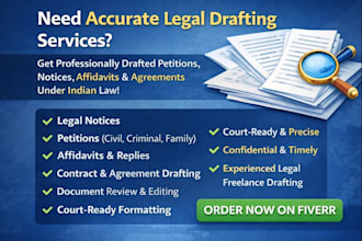 draft legal documents petitions and notices professionally