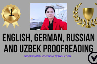 provide professional proofreading and editing in english,german,and russian