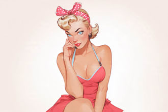 draw a pin up girl and pin up girl