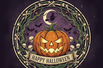 design a spooky and fun halloween logo for your brand or event