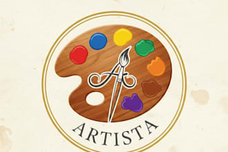design a creative and colorful palette logo for your art brand