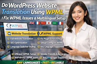 do wordpress website translation using wpml, fix wpml issues, multilingual setup
