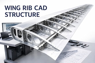 aircraft wing rib cad structural modeling and parametric wing framework layout