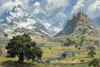 digitally paint fantasy landscape