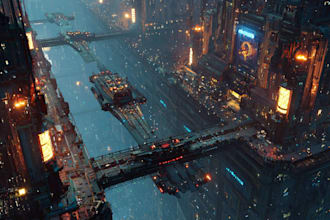 draw cyberpunk futuristic city art