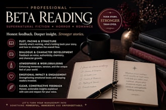 beta read your supernatural, horror or romance story