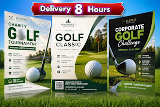 design golf flyer, golf sponsorship flyer tournament flyer