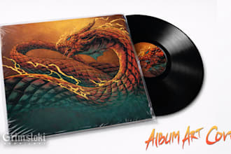 create a dark fantasy gothic album cover art for cd, vinyl, or digital release