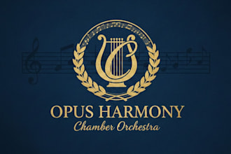 design an elegant and professional classical music logo for your brand