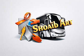 design a professional logo in coreldraw with 3d mockup