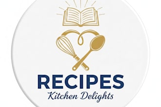 design a delicious and eye catching recipe logo for your brand