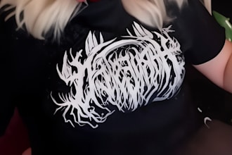 design high quality raw and black metal or punk band logo