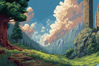 make you a pixel art background