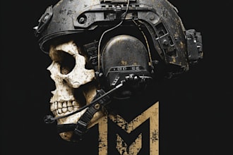 design illustration, skull, military, soldier and warrior
