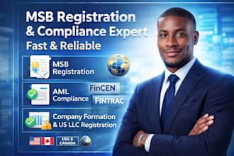 register your msb with fincen, mtl and fintrac with full aml compliance