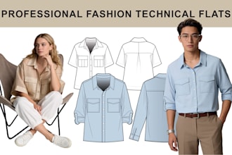 create fashion technical flat sketches for production