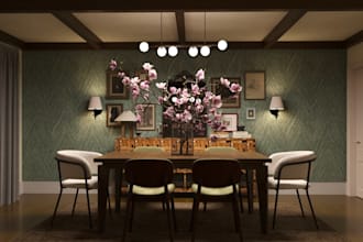 create 3d rendering, moodboard for your space