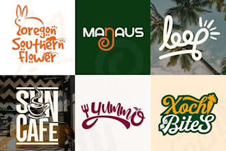 design creative typography and hand lettering minimalist brand logo