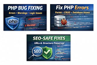 fix PHP, laravel bugs, errors and mysql database issues