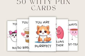 design funny pun card printables for gifts and social media