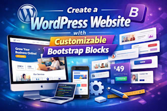 create wordpress website with customizable bootstrap blocks