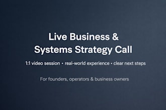 help you untangle complex business or tech problems in a live strategy call