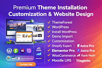 install premium wordpress theme demo import customization website moodle design