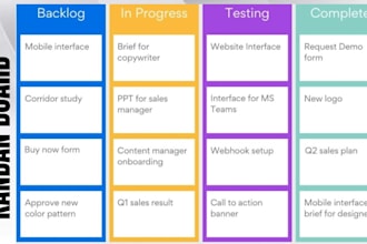 provide kanban excel base customize board template as per your requirements