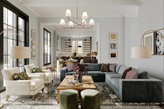 design 3d apartment floor plans, interior livingroom, furniture layout rendering