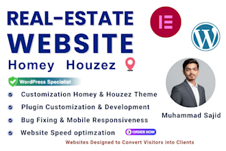 do the customization of homey or houzez wordpress theme