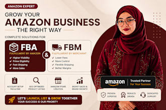 set up amazon fba fbm account and product listings with SEO, amazon store setup