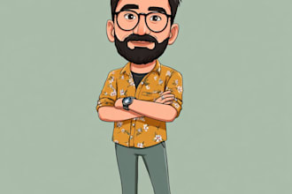 draw avatar in cartoon vector caricature portrait