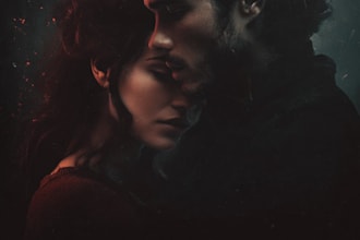 couple art semi character design romance book cover