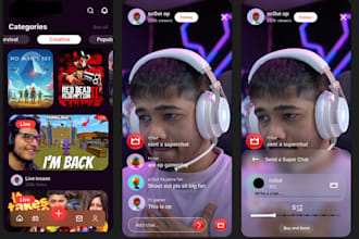 create a live streaming app, with subscriptions, virtual gifts and ads
