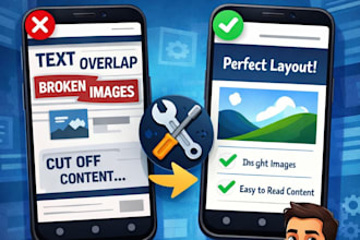 fix mobile responsiveness issues or website layout problems