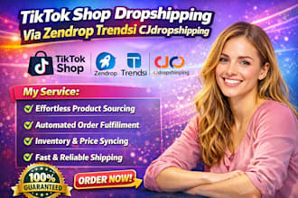setup tiktok shop dropshipping via zendrop trendsi cjdropshipping integration