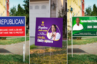 do custom political campaign yard signs and banners design